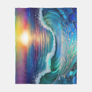 Chroma Sea Seascape Fleece Blanket