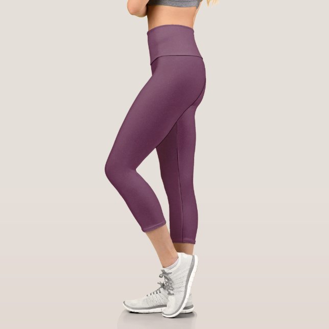 Chroma Textura - Beet High Waisted Capri Leggings (Left)