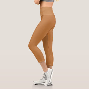 Chroma Textura - Rust High Waisted Capri Leggings