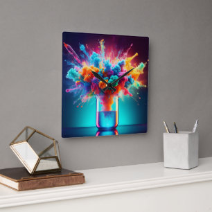 Chromatic Alchemy Square Wall Clock