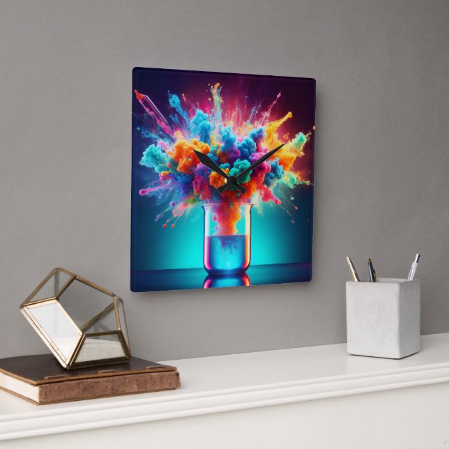 Chromatic Alchemy Square Wall Clock (Office)