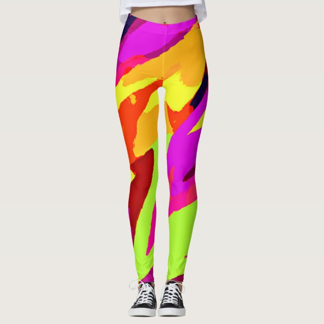 Chromatic Art Fusion Leggings (Front)