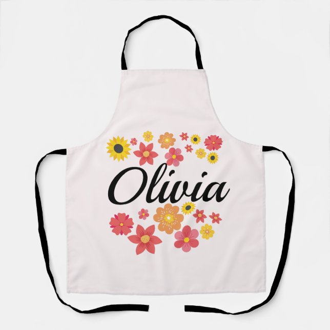 Chromatic Blooms - Add Your Name Apron (Front)