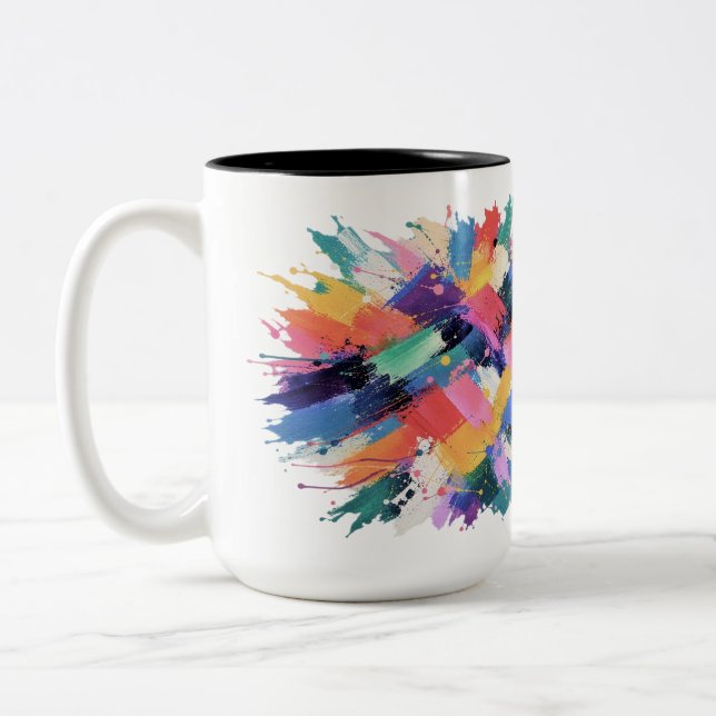 Chromatic Collision Two-Tone Coffee Mug (Left)