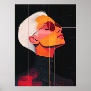 Chromatic Contours — Modern Woman Portrait Poster