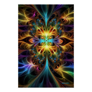 Chromatic Cosmos: AI-Generated Fractal Splendor Poster