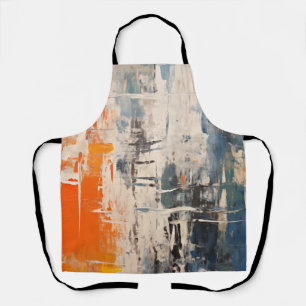 Chromatic Crossroads Abstract Digital Painting Apron