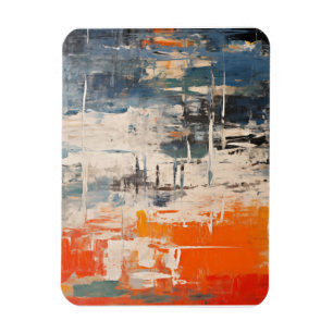 Chromatic Crossroads Abstract Digital Painting Magnet