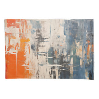 Chromatic Crossroads Abstract Digital Painting Pillowcase