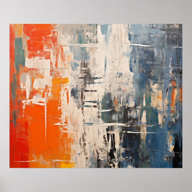 Chromatic Crossroads Abstract Digital Painting Poster (Front)