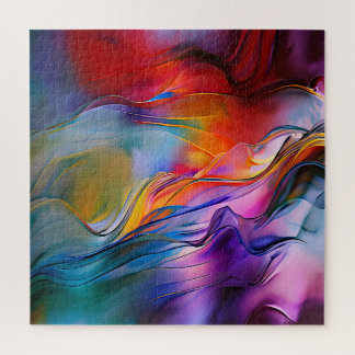 "Chromatic Currents" Contemporary Abstract Jigsaw Puzzle