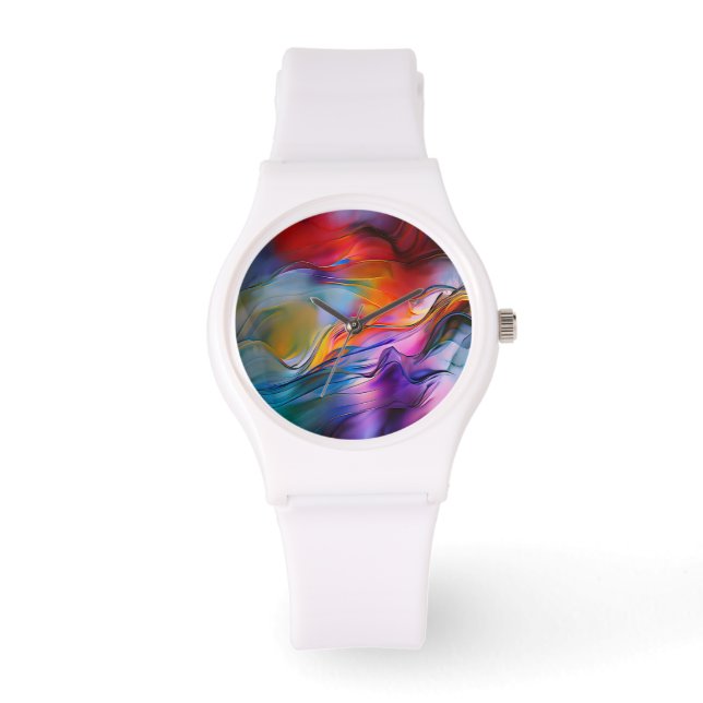"Chromatic Currents" Contemporary Abstract  Watch (Front)