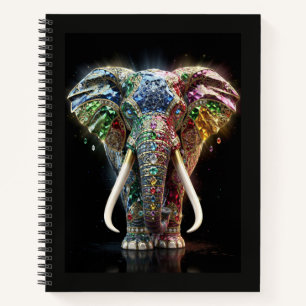 Chromatic Elephant Wall Art Vibrant Geometric El Notebook