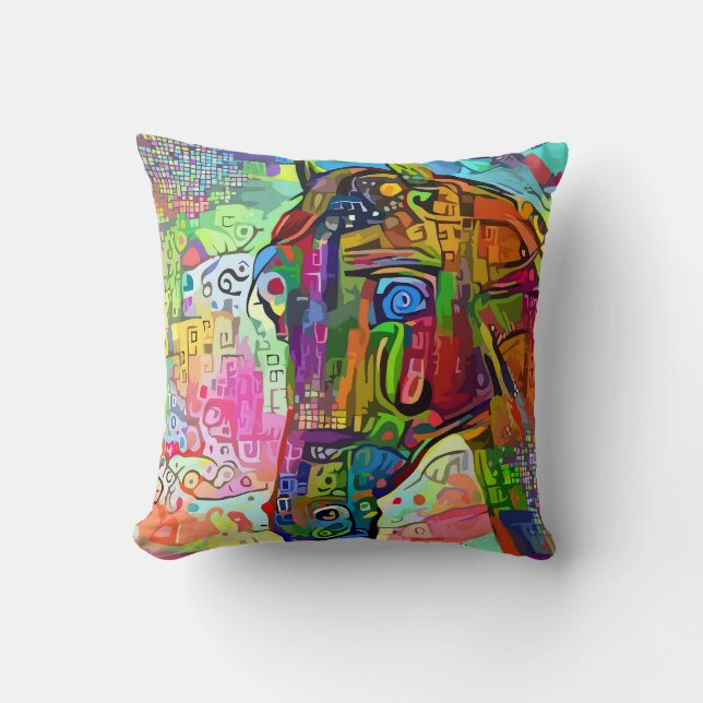 Chromatic Equine Throw Pillow (Front)