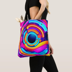 Chromatic Flow: The Radiant Essence of Vibrant Art Tote Bag