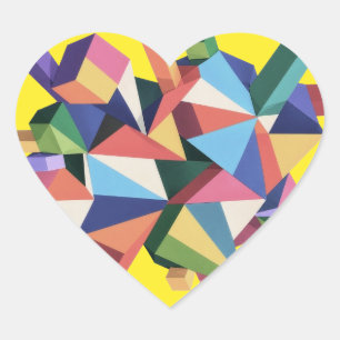 Chromatic Fragment Field Heart Sticker