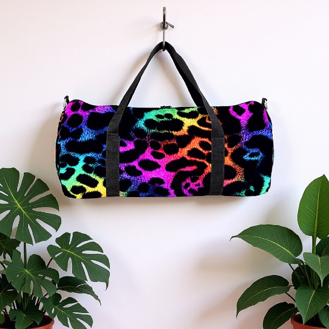 Chromatic Fur Leopard Print  Duffle Bag (Creator Uploaded)