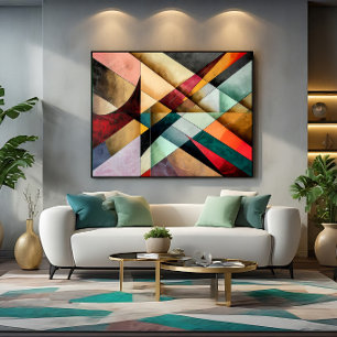 Chromatic Geometric Mosaic Canvas Print
