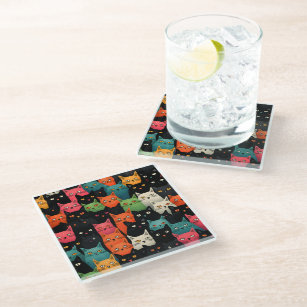 Chromatic Kitty Collective Glass Coaster