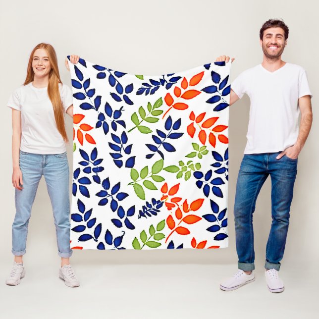 Chromatic Leaf Repeat Fleece Blanket (In Situ)