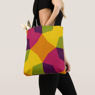 Chromatic Orbit Grid Tote Bag