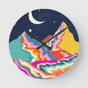 Chromatic Peaks Round Clock