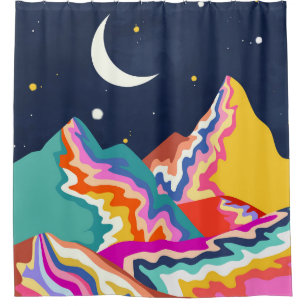 Chromatic Peaks Shower Curtain