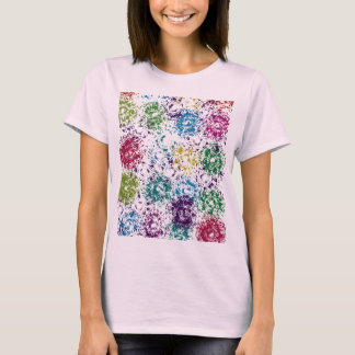 Chromatic Stipple Bloom Abstract T-Shirt