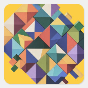 Chromatic Structure Square Sticker