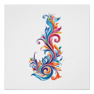 "Chromatic Vortex" abstract colors design Poster