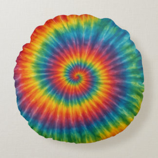 Chromatic Vortex Round Cushion