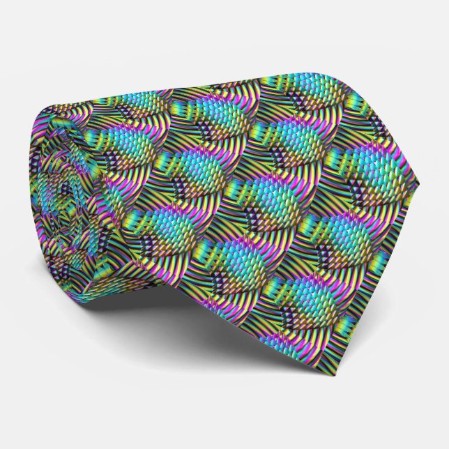 Chromatic Wave Art 1A Tie (Rolled)