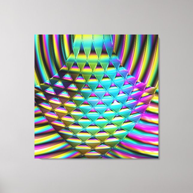 Chromatic Wave Art 1A Wrapped Canvas Print (Front)