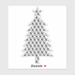 Chrome 3-d Boxes Christmas Tree in Silver