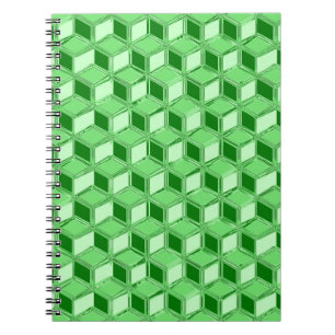 Chrome 3-d boxes - emerald green notebook