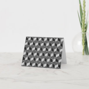 Chrome 3-d boxes - haematite grey holiday card