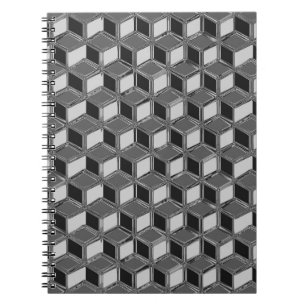 Chrome 3-d boxes - haematite grey notebook