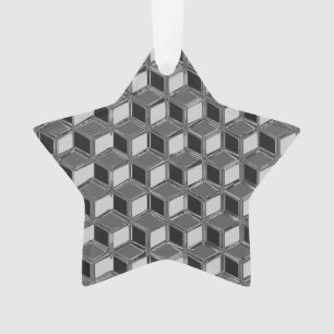 Chrome 3-d boxes - haematite grey ornament