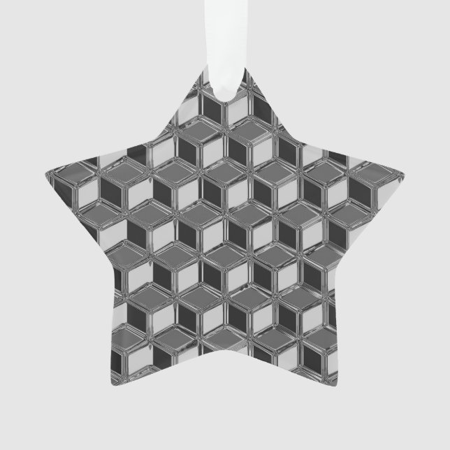 Chrome 3-d boxes - haematite grey ornament (Front)