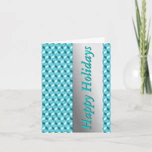 Chrome 3-d boxes - turquoise / aqua holiday card