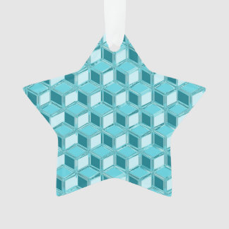 Chrome 3-d boxes - turquoise / aqua ornament