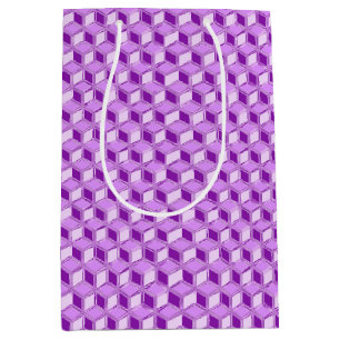 Chrome 3-d boxes - violet purple medium gift bag
