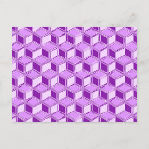 Chrome 3-d boxes - violet purple postcard