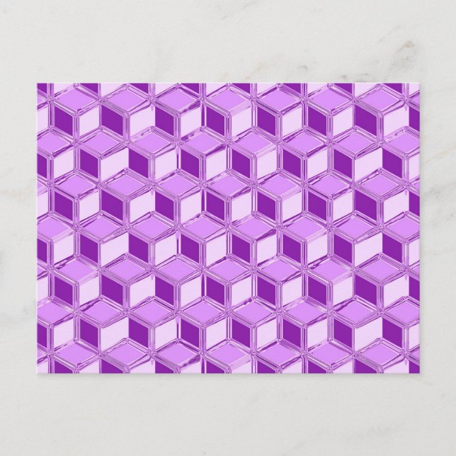 Chrome 3-d boxes - violet purple postcard (Front)