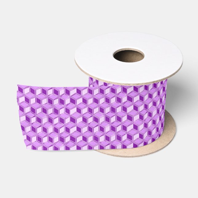 Chrome 3-d boxes - violet purple satin ribbon (Spool)