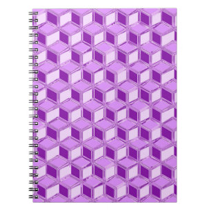 Chrome 3-d boxes - violet purple spiral notebook