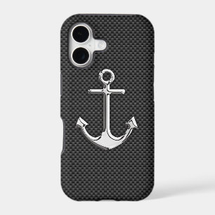 Chrome Anchor on Carbon Fibre Decor