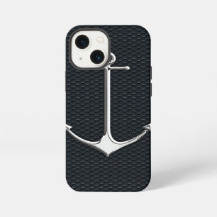 Chrome Anchor on Honeycombs Nautical Lifestyle iPhone 13 Mini Case