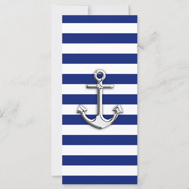 Chrome Anchor on Navy Stripes (Front)