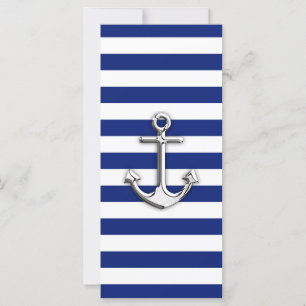 Chrome Anchor on Navy Stripes